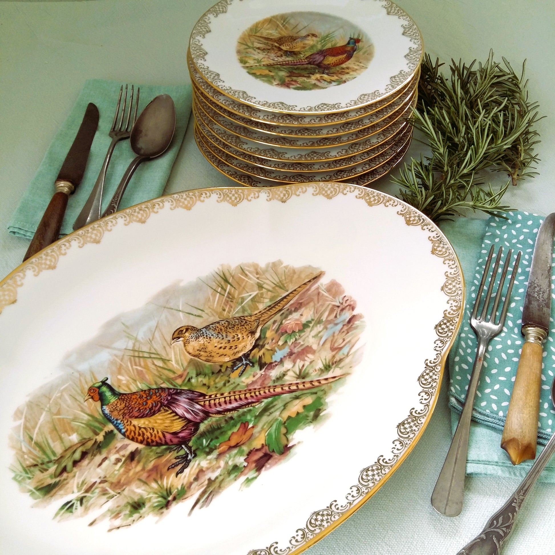 Game Bird Dinnerware Set. Limoges Porcelain from Tiggy & Pip - Just €320! Shop now at Tiggy and Pip