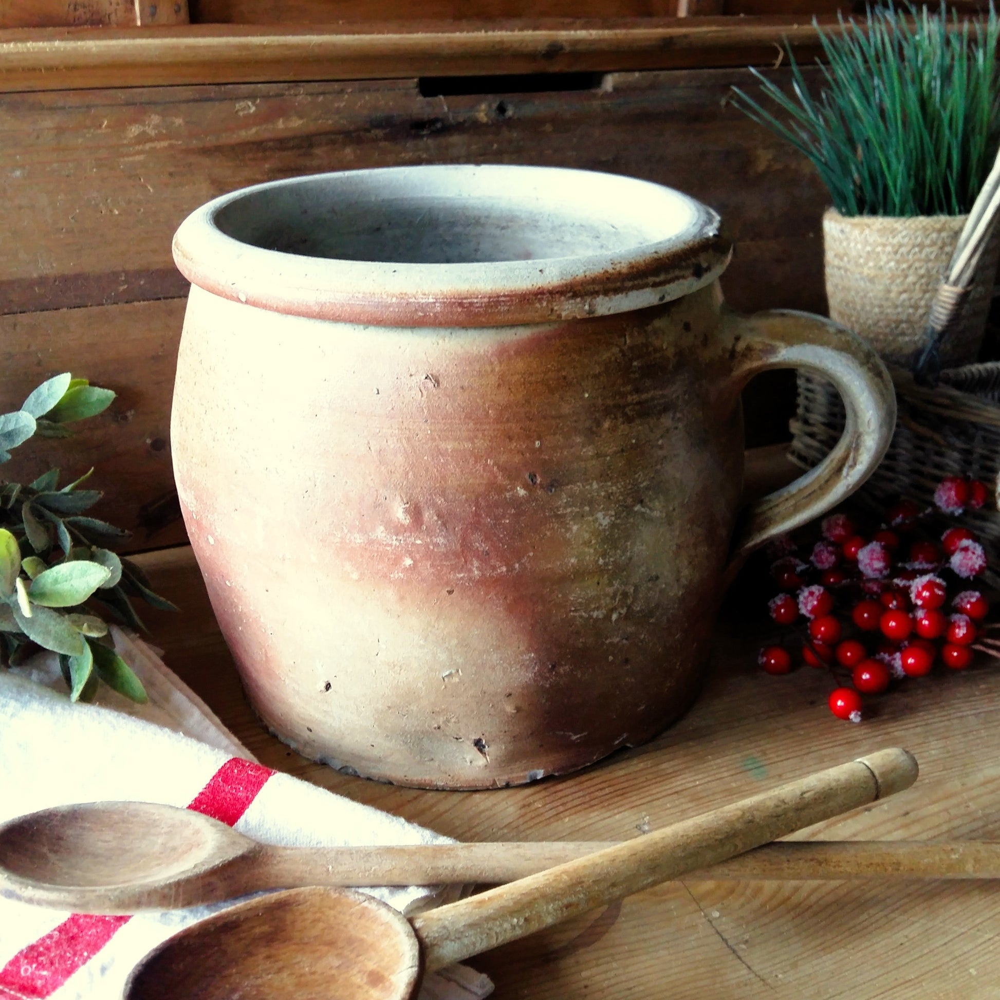 Huge Antique Stoneware Confit Pot. Crock Pot from Tiggy & Pip - Just €169! Shop now at Tiggy and Pip