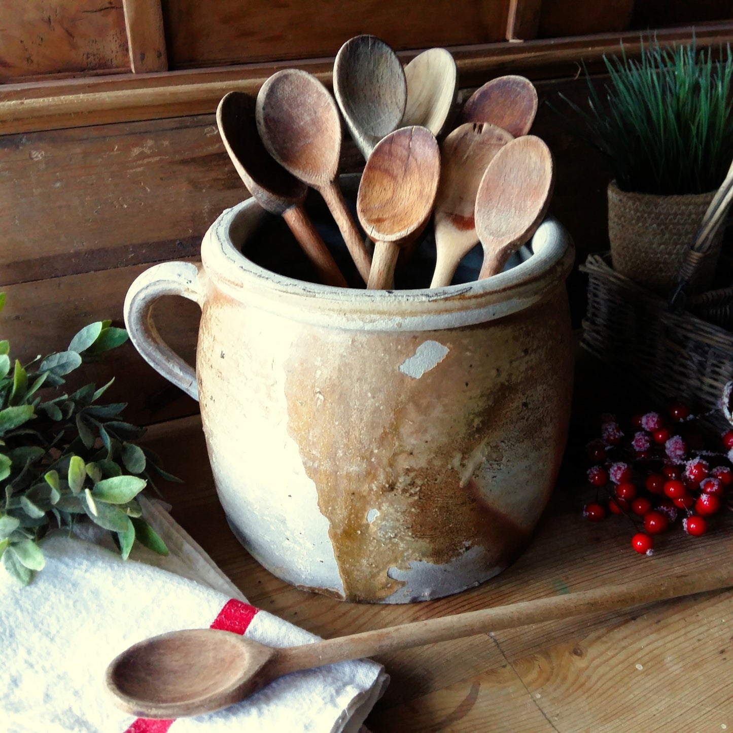 Huge Antique Stoneware Confit Pot. Crock Pot from Tiggy & Pip - Just €169! Shop now at Tiggy and Pip