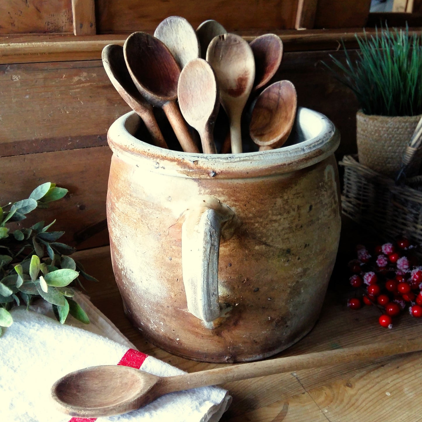 Huge Antique Stoneware Confit Pot. Crock Pot from Tiggy & Pip - Just €169! Shop now at Tiggy and Pip