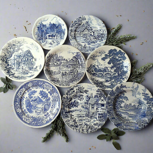 8 Mix and Match Blue and White Plates from Tiggy & Pip - Just €199! Shop now at Tiggy and Pip