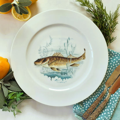 Six Limoges Porcelain Fish Plates and Platter from Tiggy & Pip - Just €260! Shop now at Tiggy and Pip