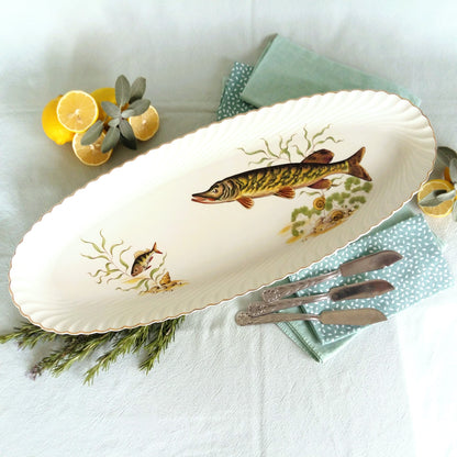 Extra Long 1950s Lunéville Fish Platter from Tiggy & Pip - Just €160! Shop now at Tiggy and Pip