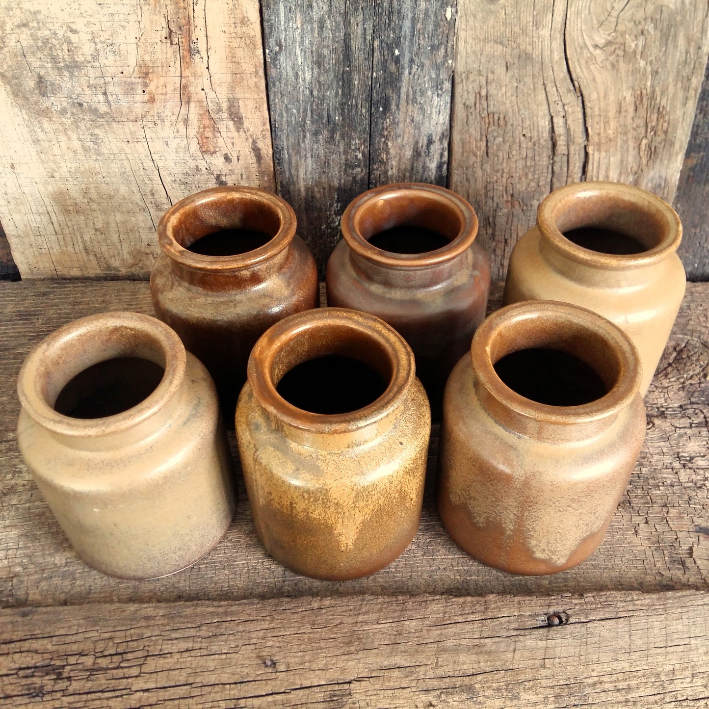 Set of 6 Stoneware Mustard Pots. from Tiggy & Pip - Just €144! Shop now at Tiggy and Pip