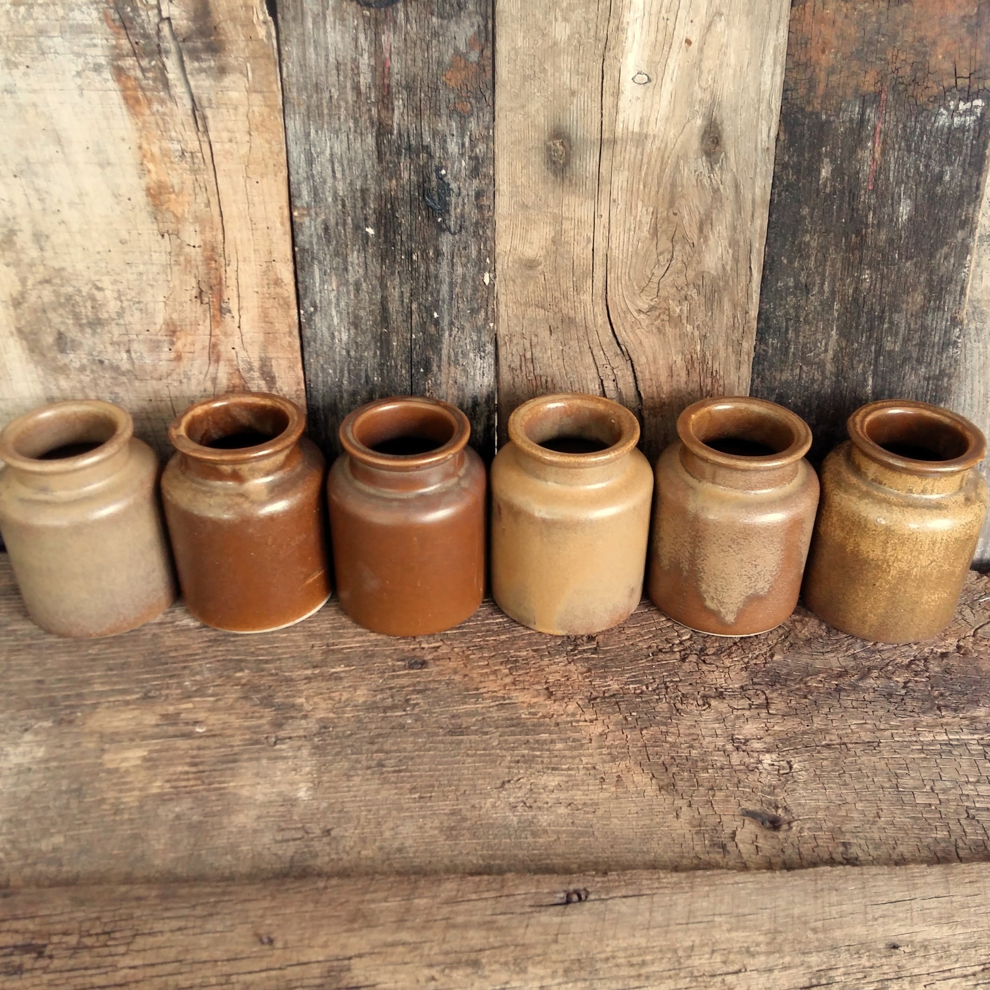 Set of 6 Stoneware Mustard Pots. from Tiggy & Pip - Just €144! Shop now at Tiggy and Pip