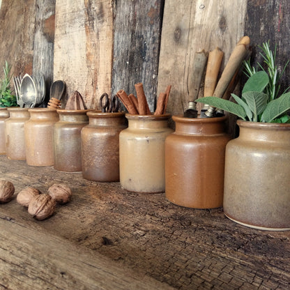 Set of 8 Rustic Stoneware Mustard Pots from Tiggy & Pip - Just €192! Shop now at Tiggy and Pip