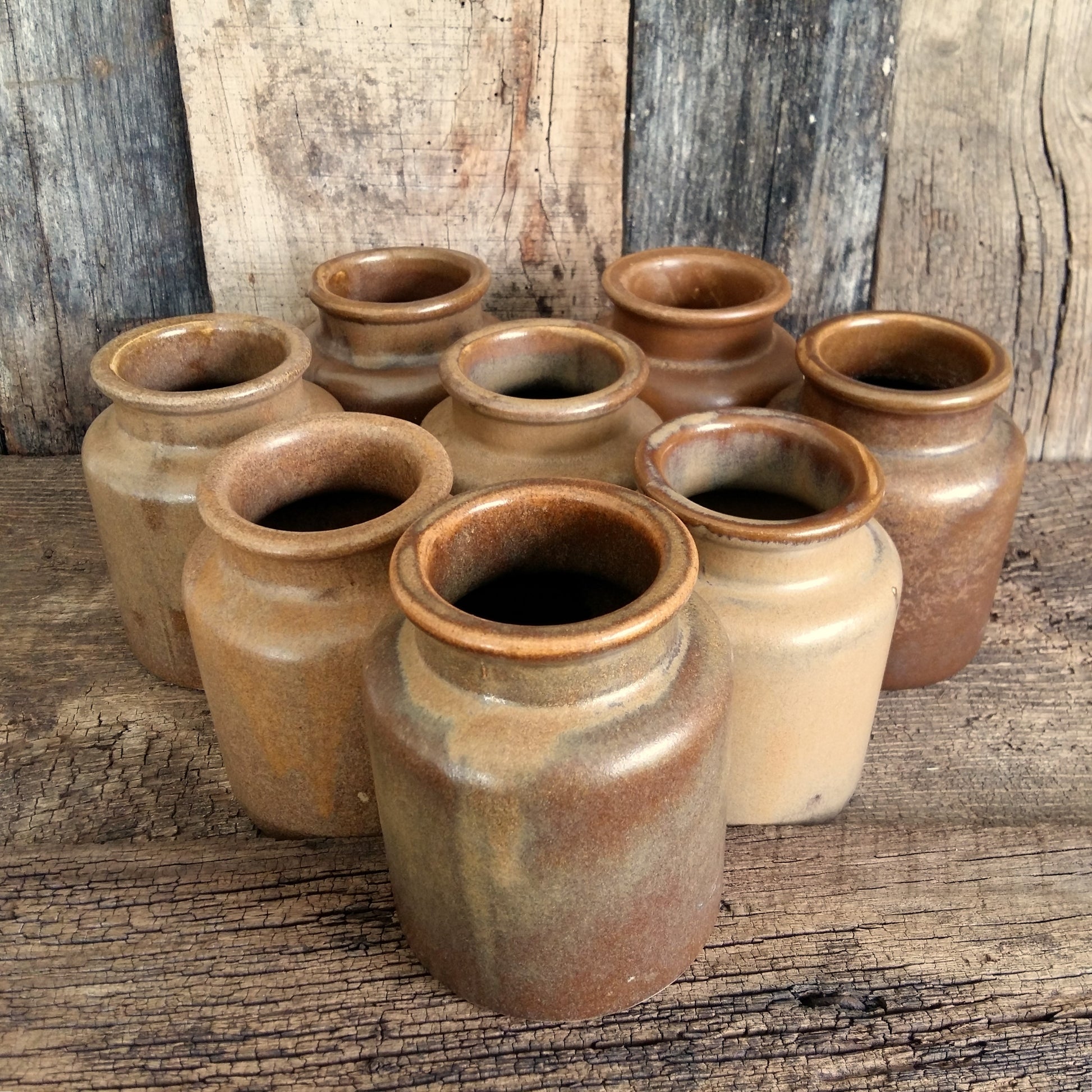 Set of 8 Rustic Stoneware Mustard Pots from Tiggy & Pip - Just €192! Shop now at Tiggy and Pip