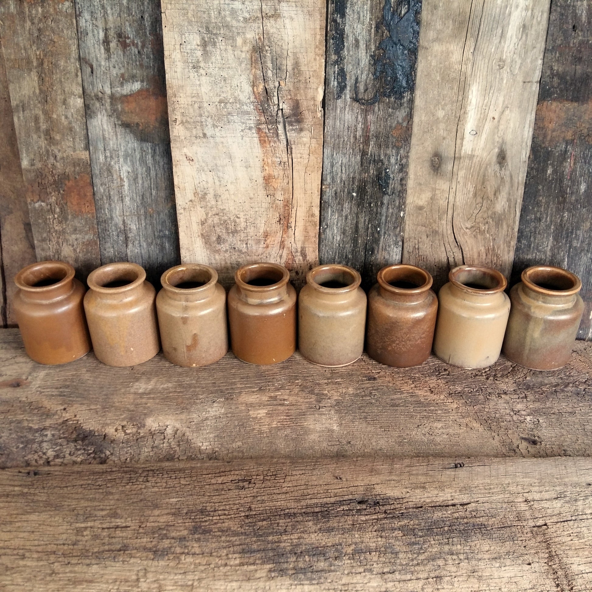 Set of 8 Rustic Stoneware Mustard Pots from Tiggy & Pip - Just €192! Shop now at Tiggy and Pip