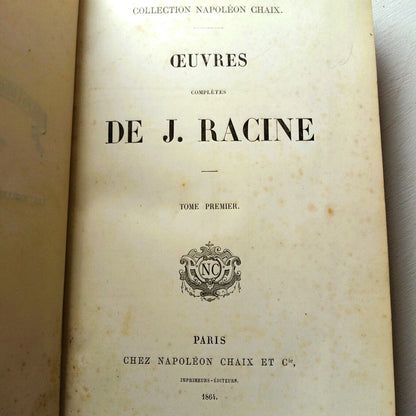 The Complete Works of Racine. 1864 Editions