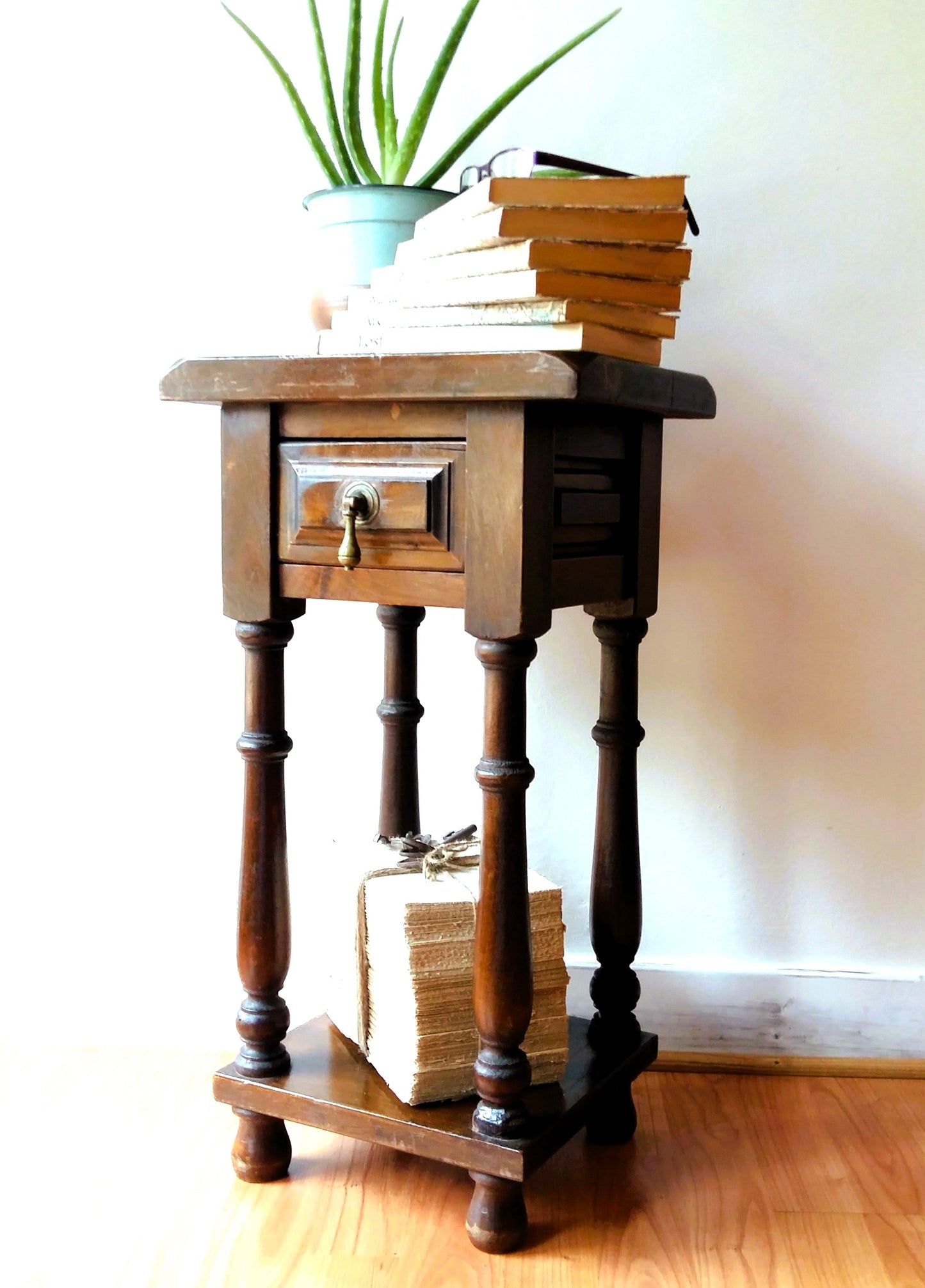 1950s Wooden Plant Stand/Side Table from Tiggy & Pip - Just €220! Shop now at Tiggy and Pip