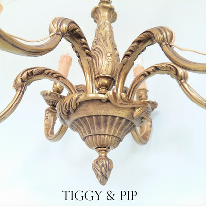 Antique Bronze, 6 Arm, Chandelier from Tiggy & Pip - Just €460! Shop now at Tiggy and Pip