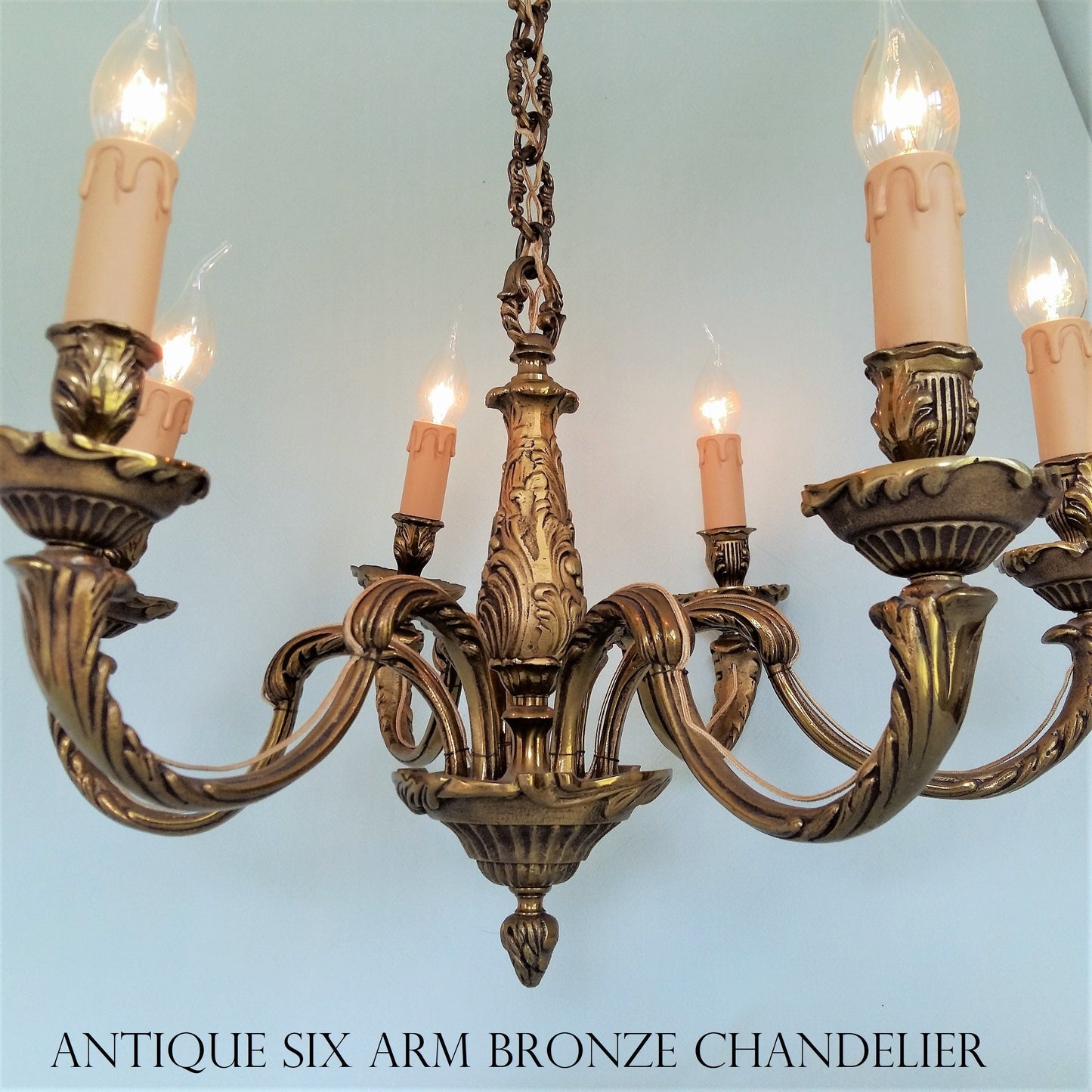 Antique Bronze, 6 Arm, Chandelier from Tiggy & Pip - Just €460! Shop now at Tiggy and Pip