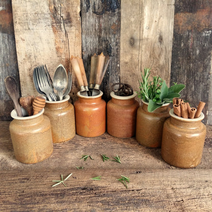 6 Stoneware Mustard Crocks. from Tiggy & Pip - Just €144! Shop now at Tiggy and Pip