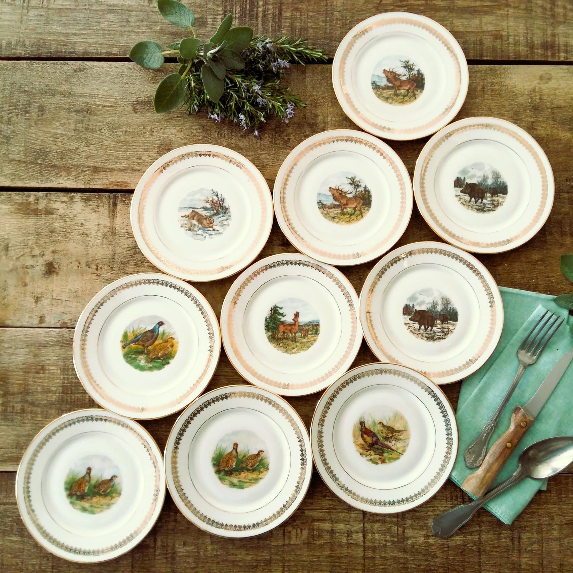 TEN Limoges Porcelain Game Plates from Tiggy & Pip - Just €180! Shop now at Tiggy and Pip