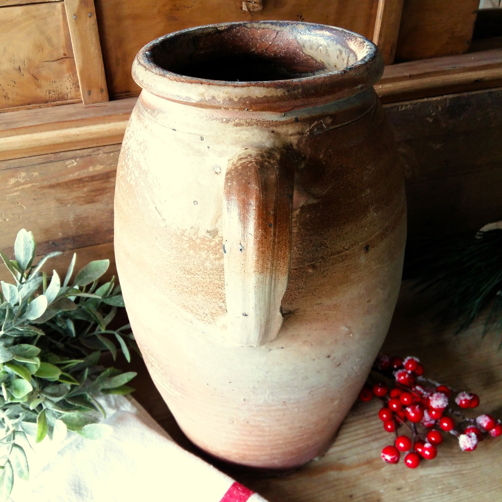 Huge Tall Antique Confit Pot. Crock Pot from Tiggy & Pip - Just €179! Shop now at Tiggy and Pip