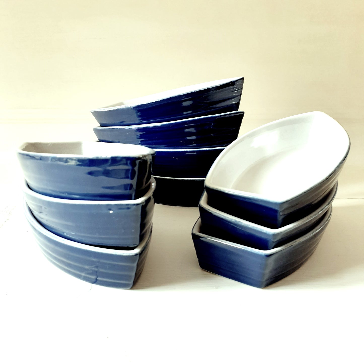 TEN Blue & White Boat Shaped Dishes from Tiggy & Pip - Just €98! Shop now at Tiggy and Pip