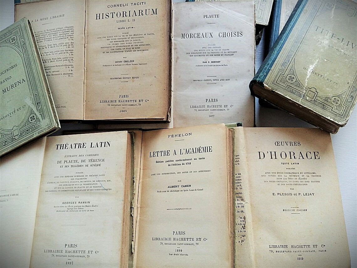 Twelve 1800s/1900s Latin, Greek & French Books from Tiggy & Pip - Just €198! Shop now at Tiggy and Pip