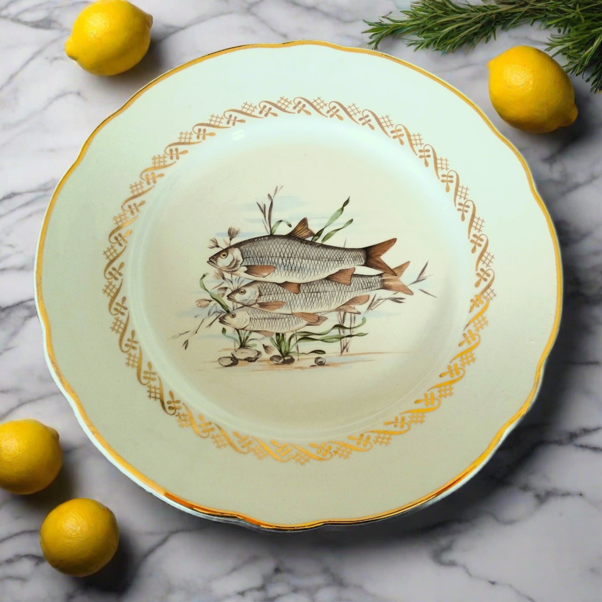 Set of Six 1950s Fish Plates from Tiggy & Pip - Just €156! Shop now at Tiggy and Pip