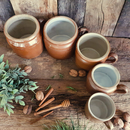 FIVE Antique Stoneware Confit Pots from Tiggy & Pip - Just €225! Shop now at Tiggy and Pip