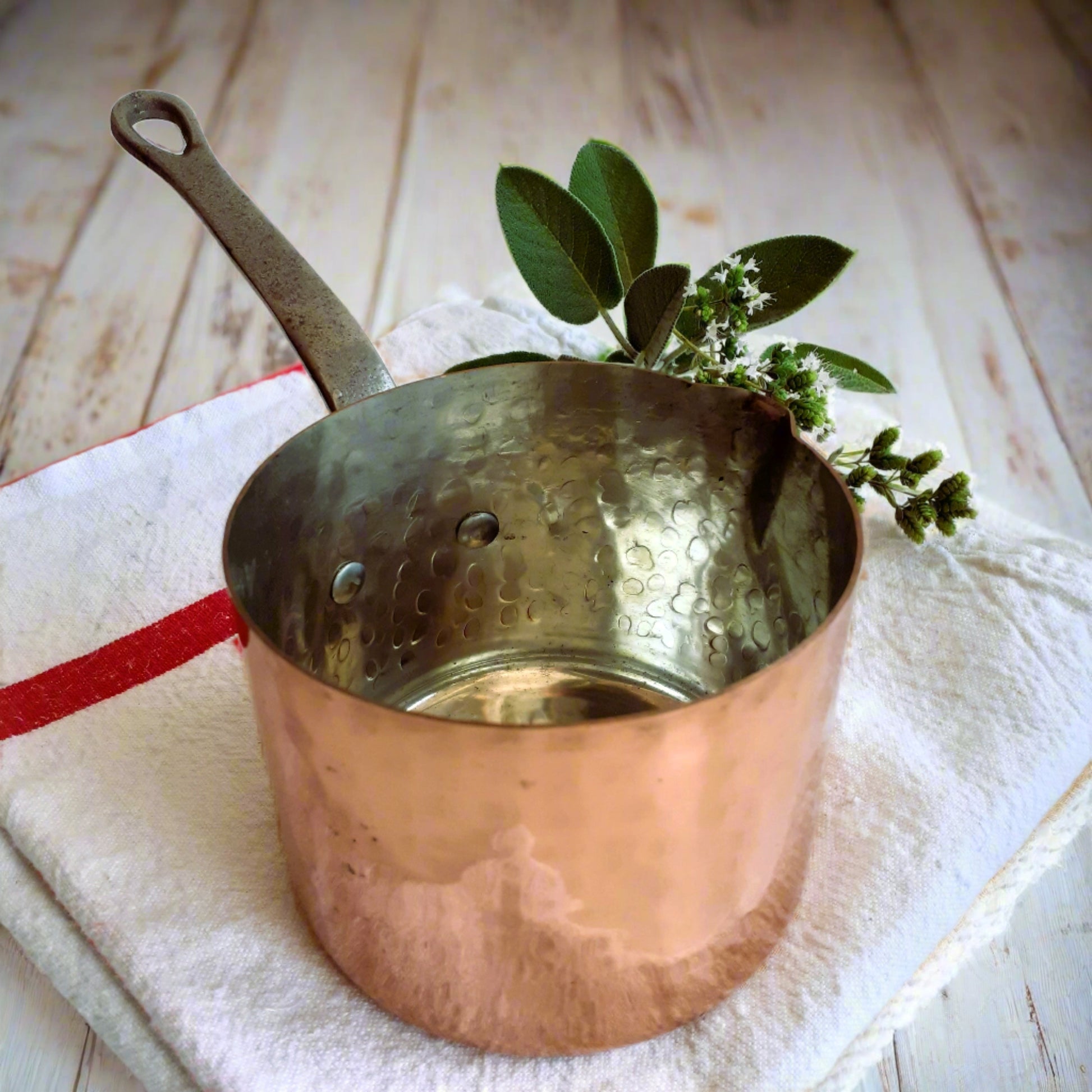 Copper Butter/Chocolate Pan with Pouring Lip from Tiggy & Pip - Just €69! Shop now at Tiggy and Pip