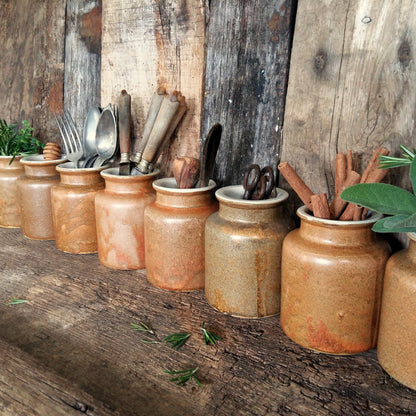 8 Rustic Stoneware Mustard Crocks from Tiggy & Pip - Just €192! Shop now at Tiggy and Pip