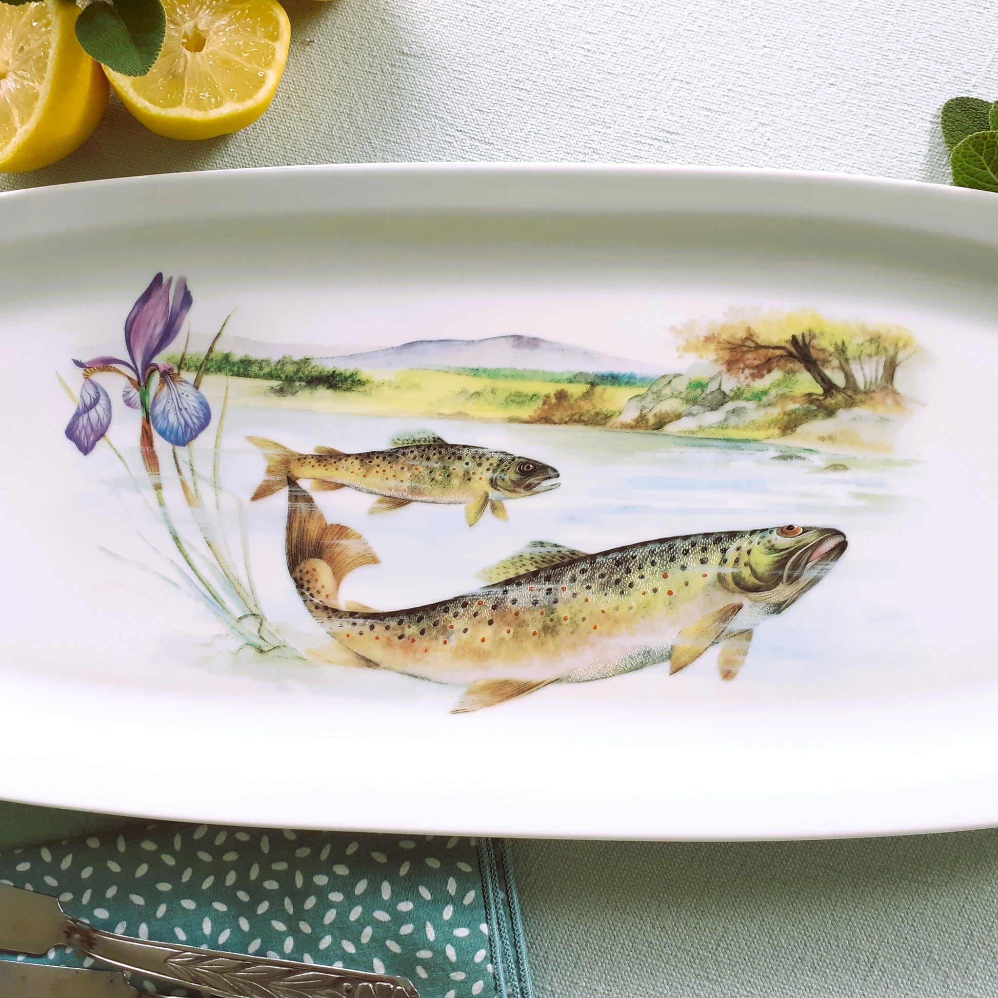 Extra Long Limoges Porcelain Trout Platter. from Tiggy & Pip - Just €175! Shop now at Tiggy and Pip