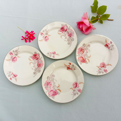 Four Vintage 1950s Floral Tea Plates from Tiggy & Pip - Just €79! Shop now at Tiggy and Pip