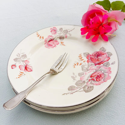 Four Vintage 1950s Floral Tea Plates from Tiggy & Pip - Just €79! Shop now at Tiggy and Pip