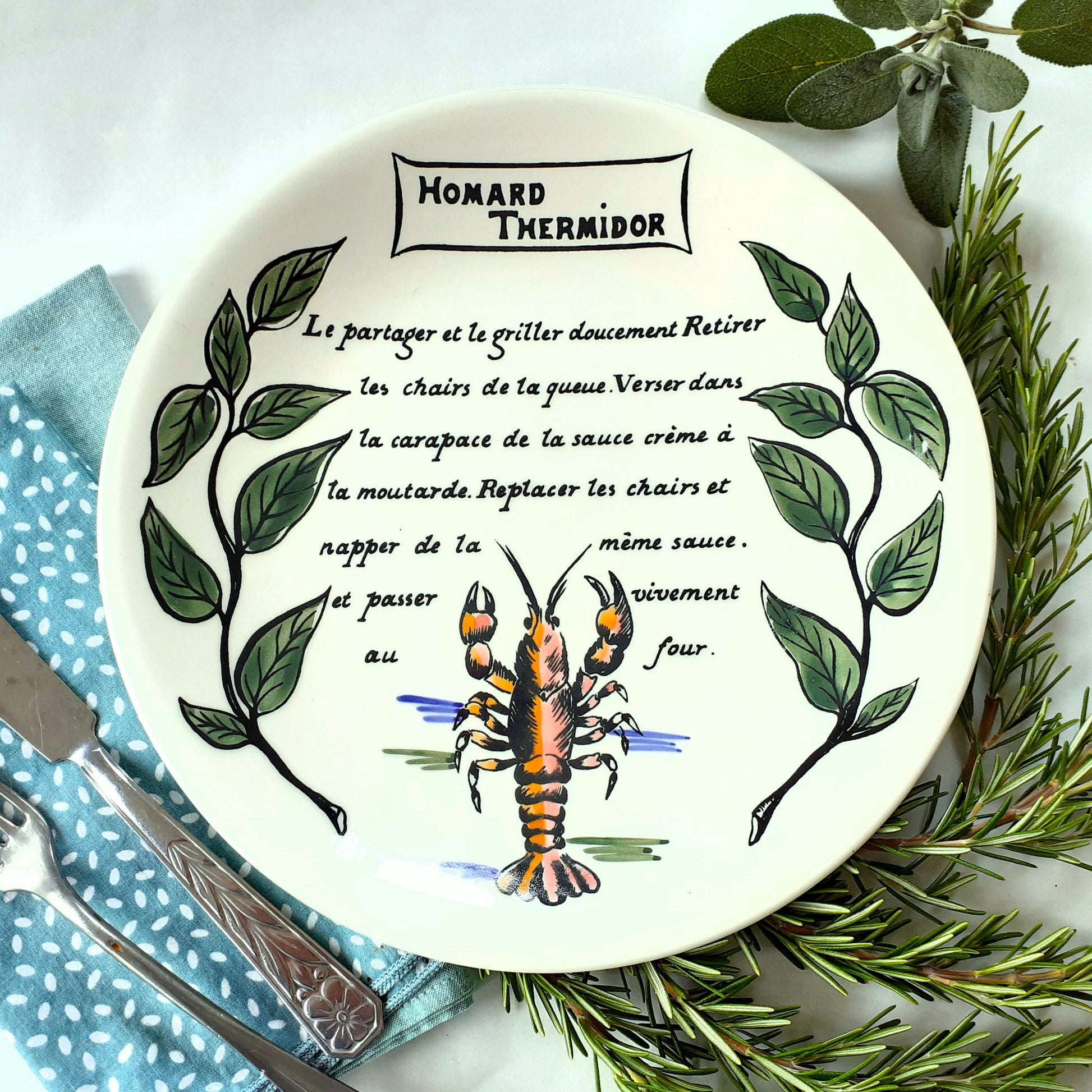 Eight French Recipe Plates by GIEN France from Tiggy & Pip - Just €199! Shop now at Tiggy and Pip