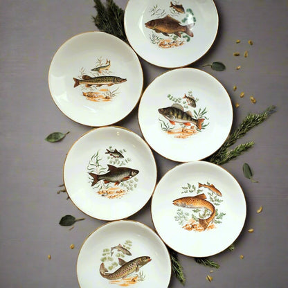 Set of six fish plates by GIEN, France from Tiggy and Pip - Just €168! Shop now at Tiggy and Pip