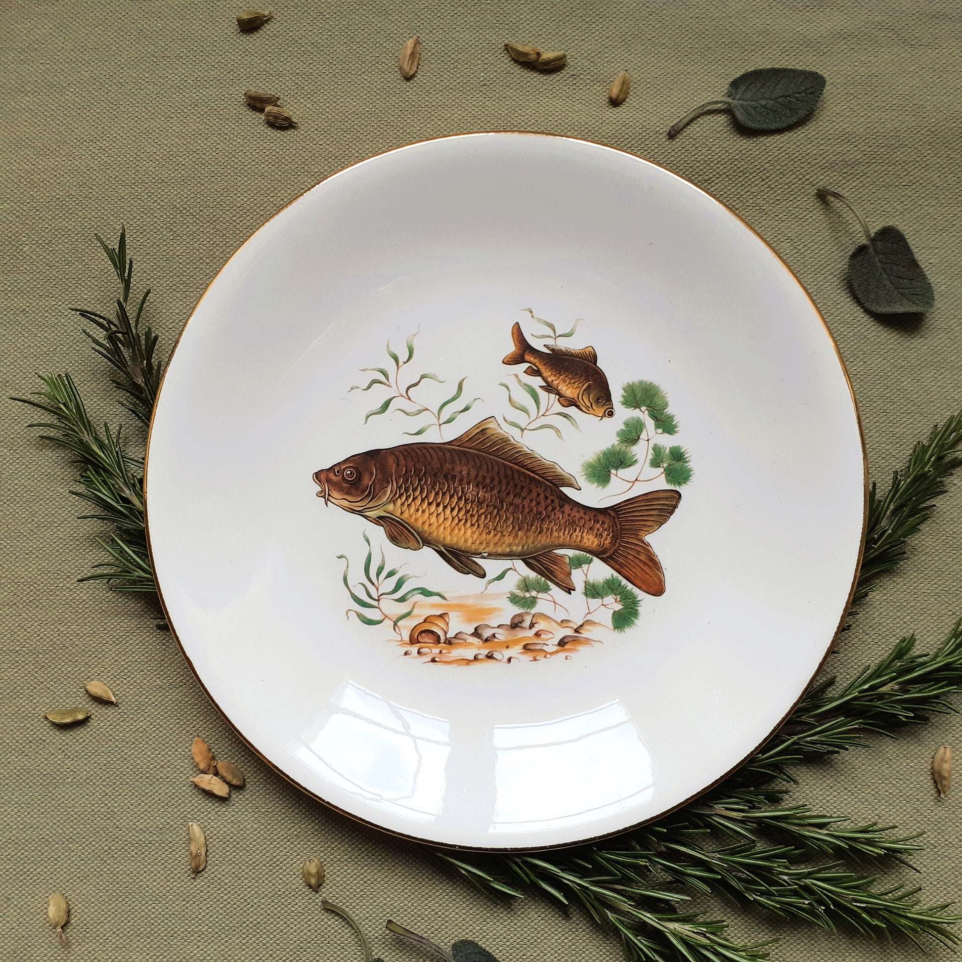 Set of six fish plates by GIEN, France from Tiggy and Pip - Just €168! Shop now at Tiggy and Pip