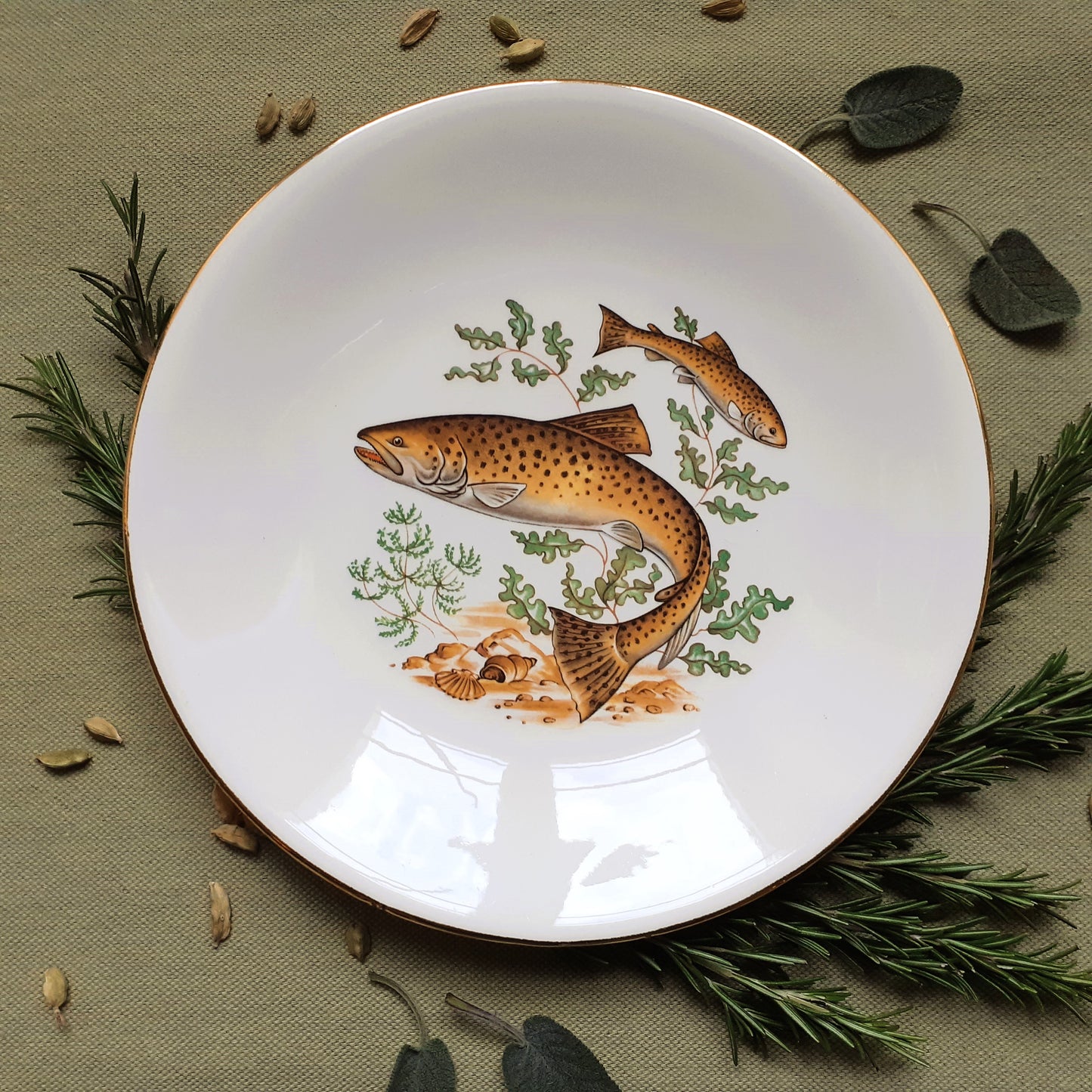 Set of six fish plates by GIEN, France from Tiggy and Pip - Just €168! Shop now at Tiggy and Pip