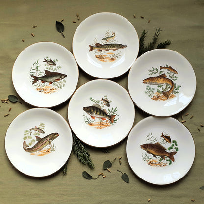 Set of six fish plates by GIEN, France from Tiggy and Pip - Just €168! Shop now at Tiggy and Pip