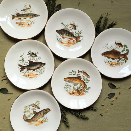 Set of six fish plates by GIEN, France from Tiggy and Pip - Just €168! Shop now at Tiggy and Pip