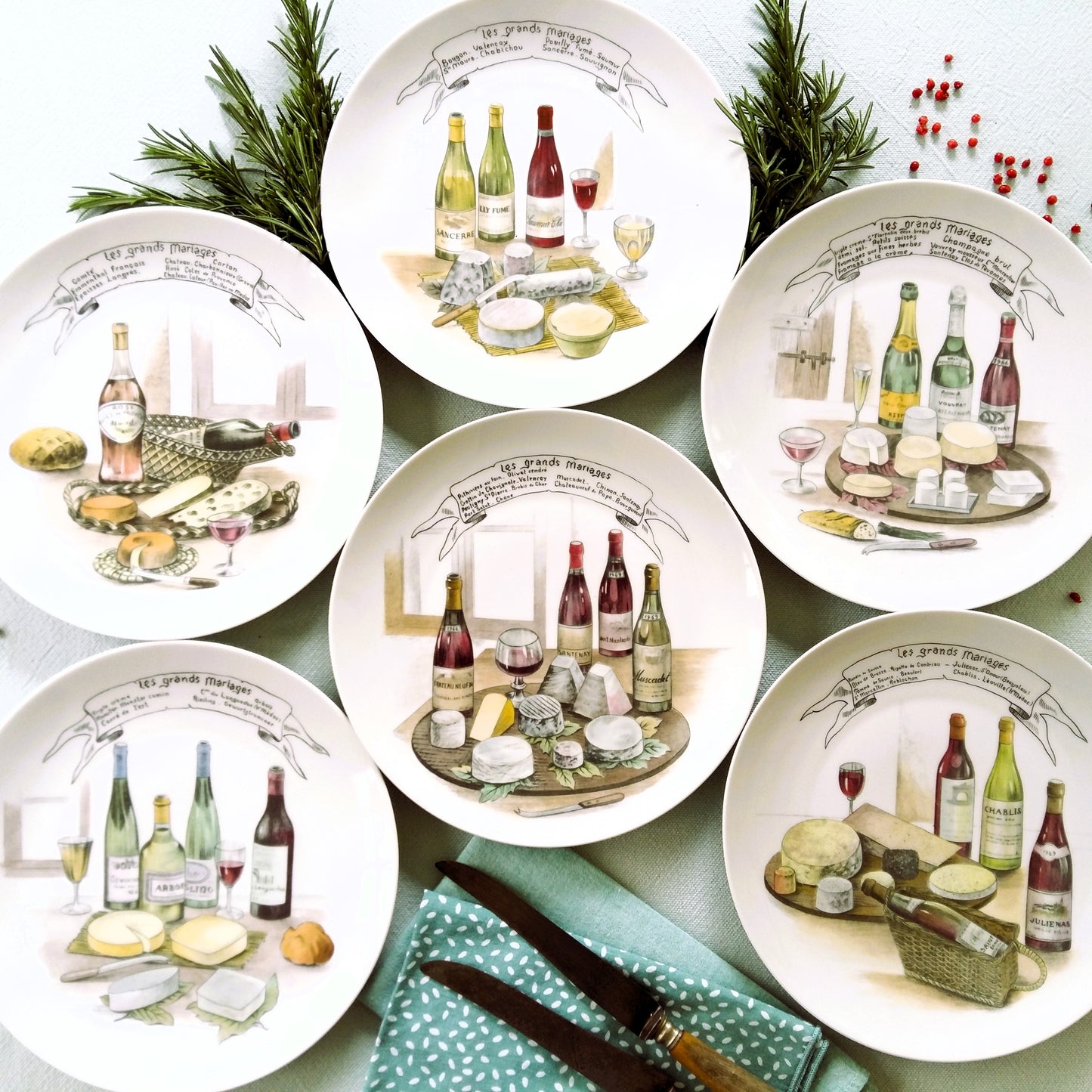 Six French Wine and Cheese Party Plates from Tiggy & Pip - Just €156! Shop now at Tiggy and Pip