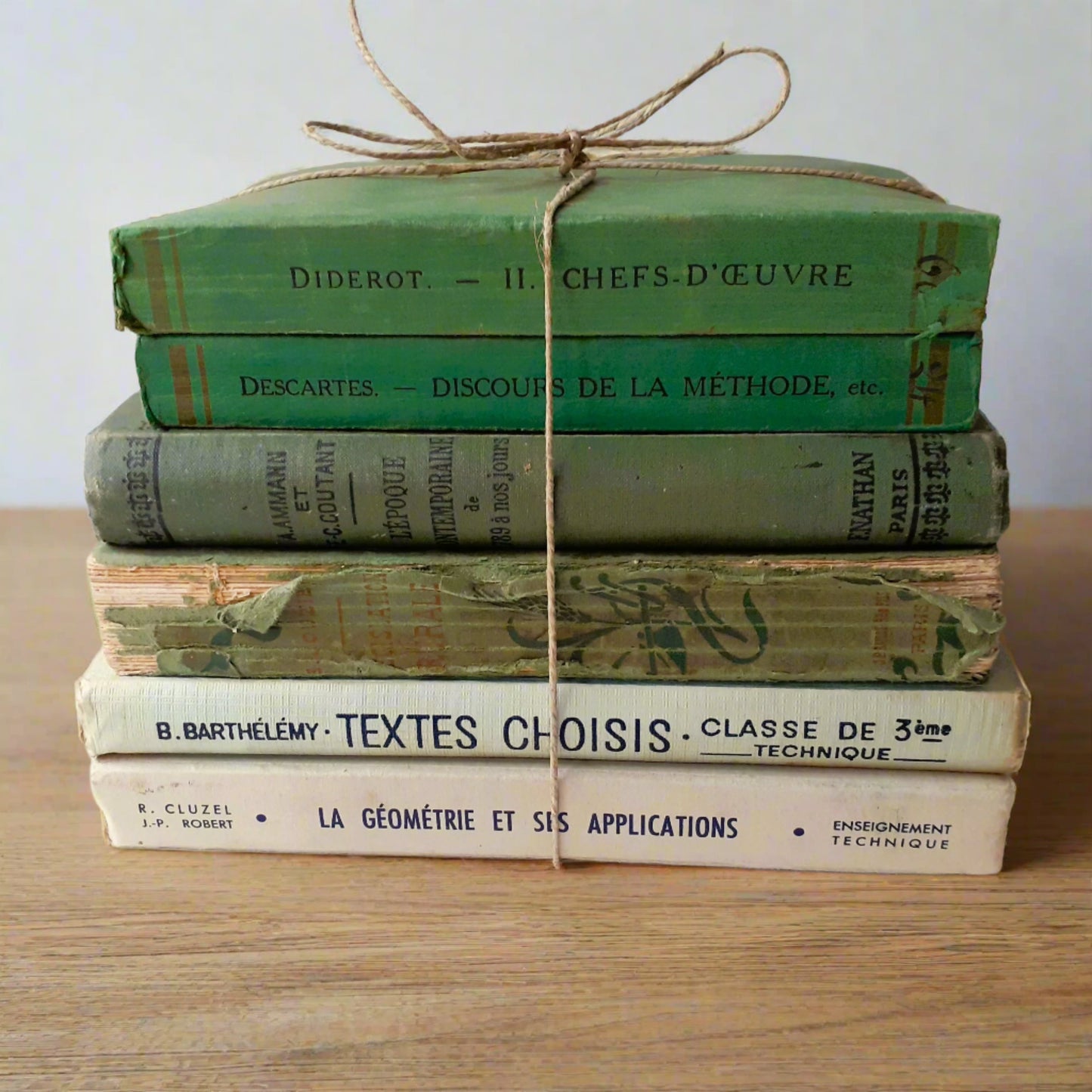 Antique Early 1900's Green Book Stack from Tiggy & Pip - Just €144! Shop now at Tiggy and Pip