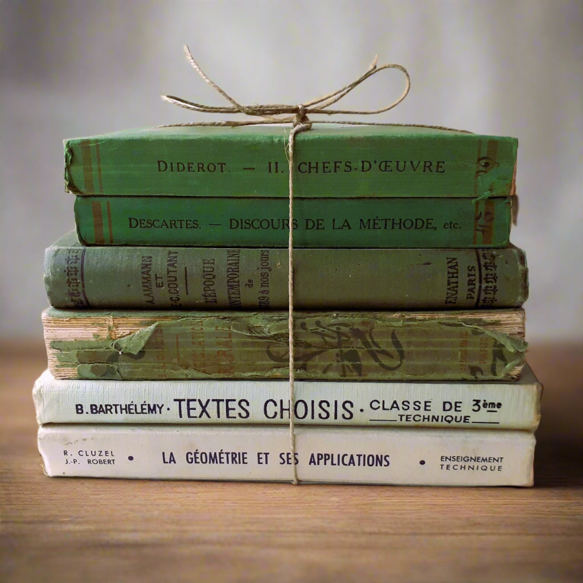 Antique Early 1900's Green Book Stack from Tiggy & Pip - Just €144! Shop now at Tiggy and Pip