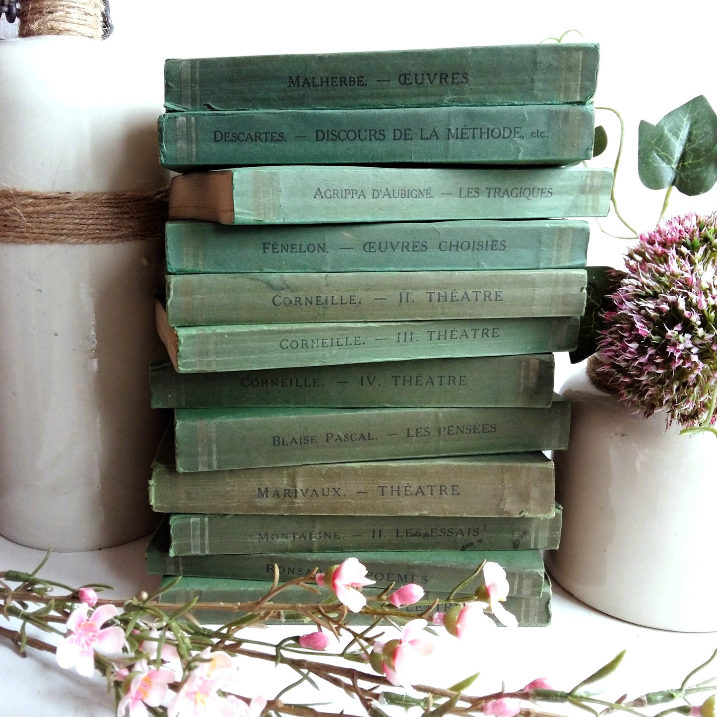 Green Book Stack of Classic French Literature from Tiggy & Pip - Just €180! Shop now at Tiggy and Pip