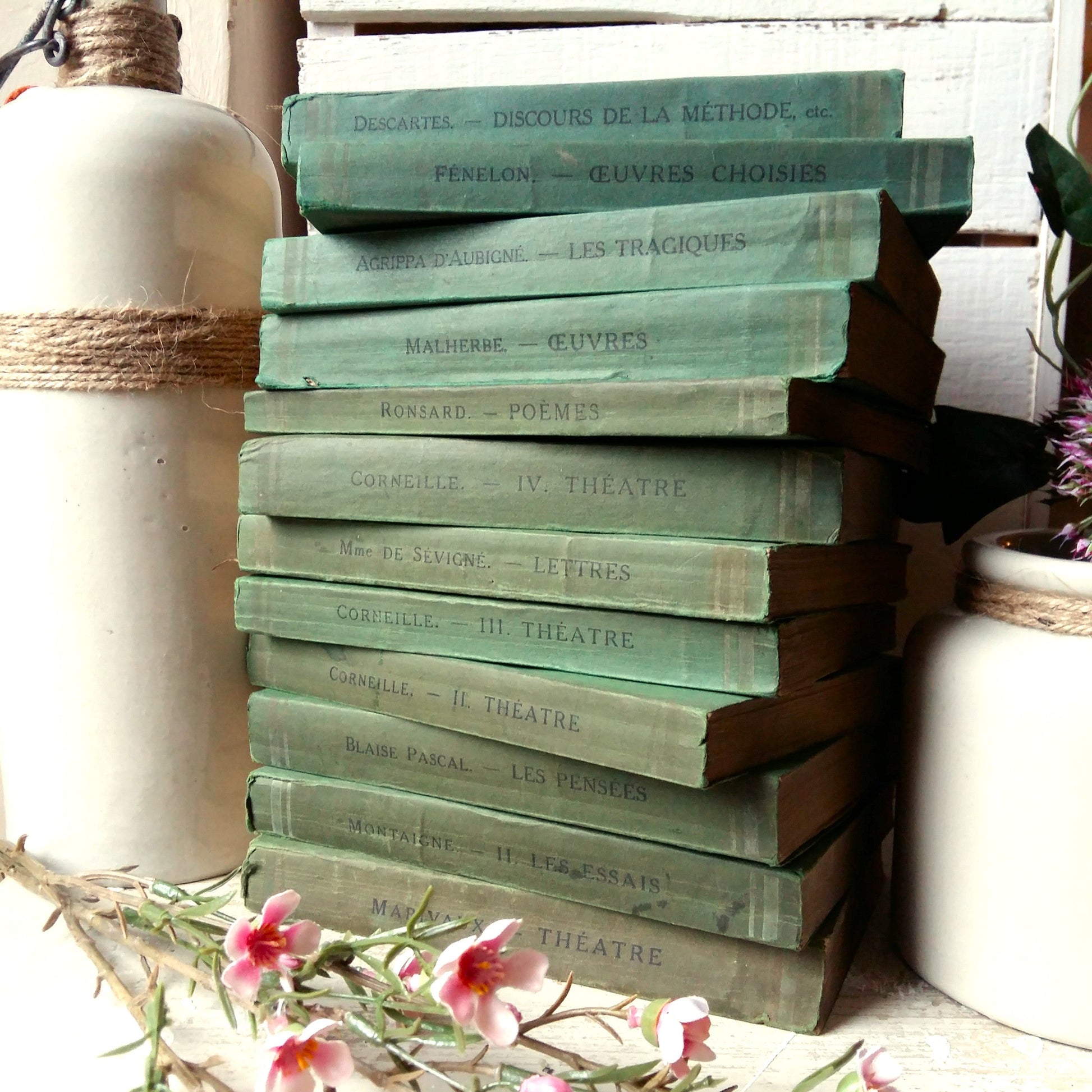 Green Book Stack of Classic French Literature from Tiggy & Pip - Just €180! Shop now at Tiggy and Pip