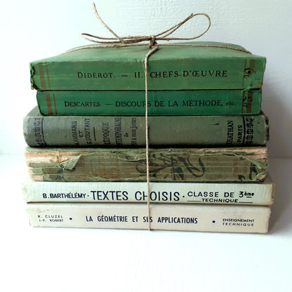 Antique Early 1900's Green Book Stack from Tiggy & Pip - Just €144! Shop now at Tiggy and Pip