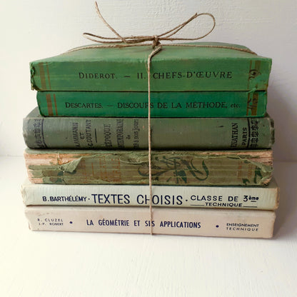 Antique Early 1900's Green Book Stack from Tiggy & Pip - Just €144! Shop now at Tiggy and Pip