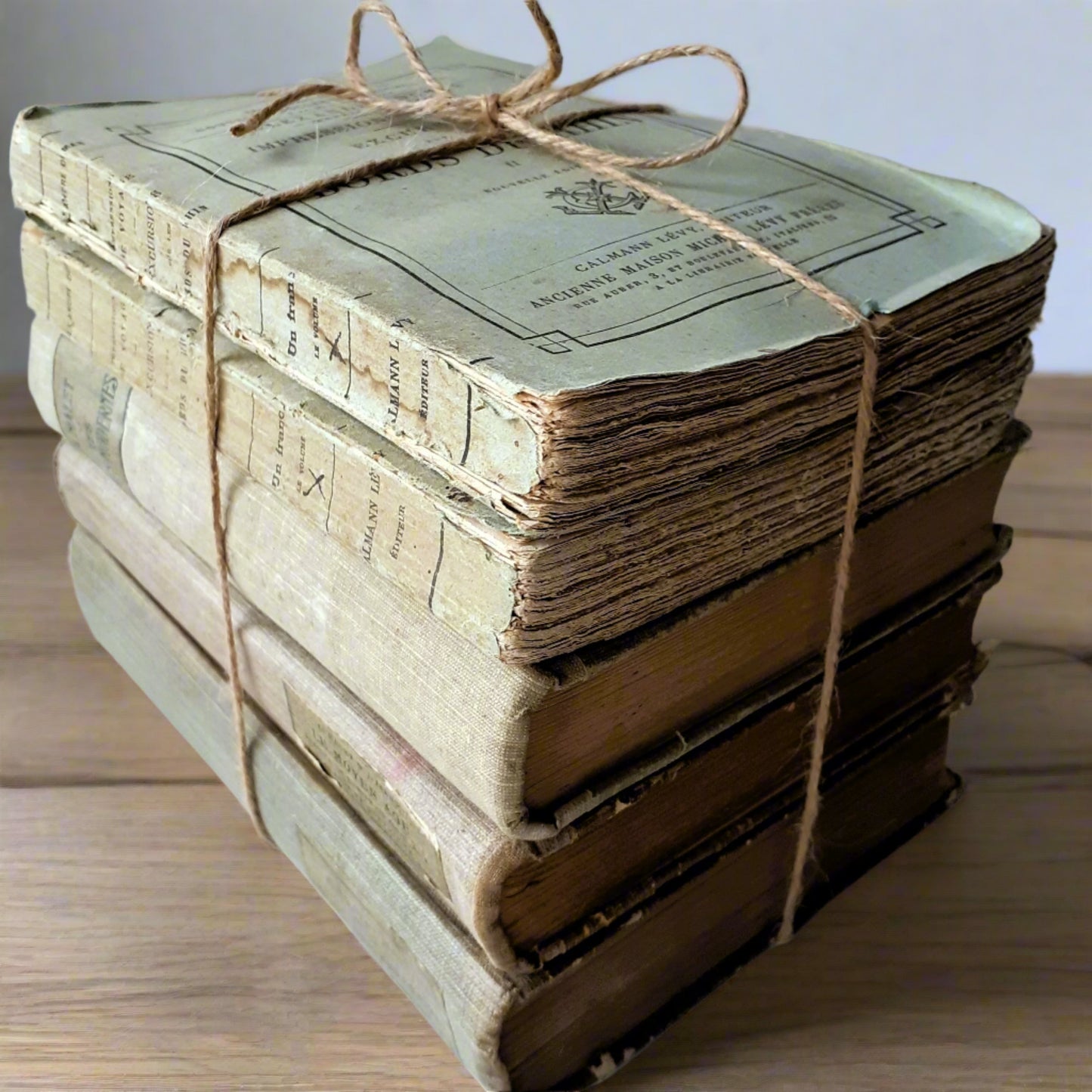 Antique, Duck Egg Blue/Grey French Book Stack from Tiggy & Pip - Just €140! Shop now at Tiggy and Pip