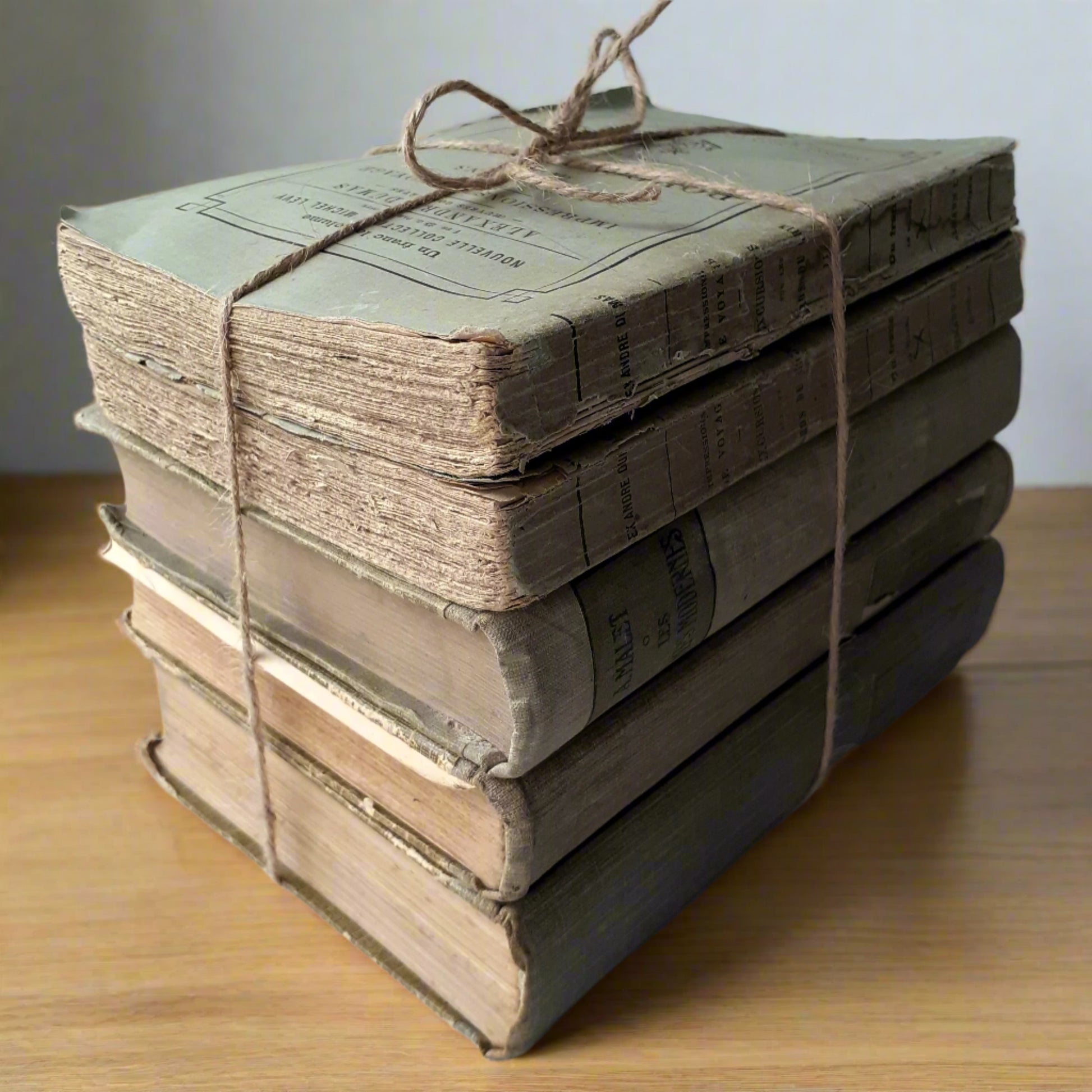 Antique, Duck Egg Blue/Grey French Book Stack from Tiggy & Pip - Just €140! Shop now at Tiggy and Pip