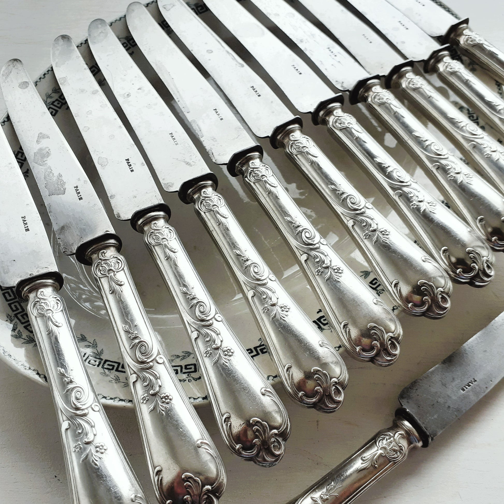 Twelve antique knives, stamped PARIS from Tiggy & Pip - Just €120! Shop now at Tiggy and Pip