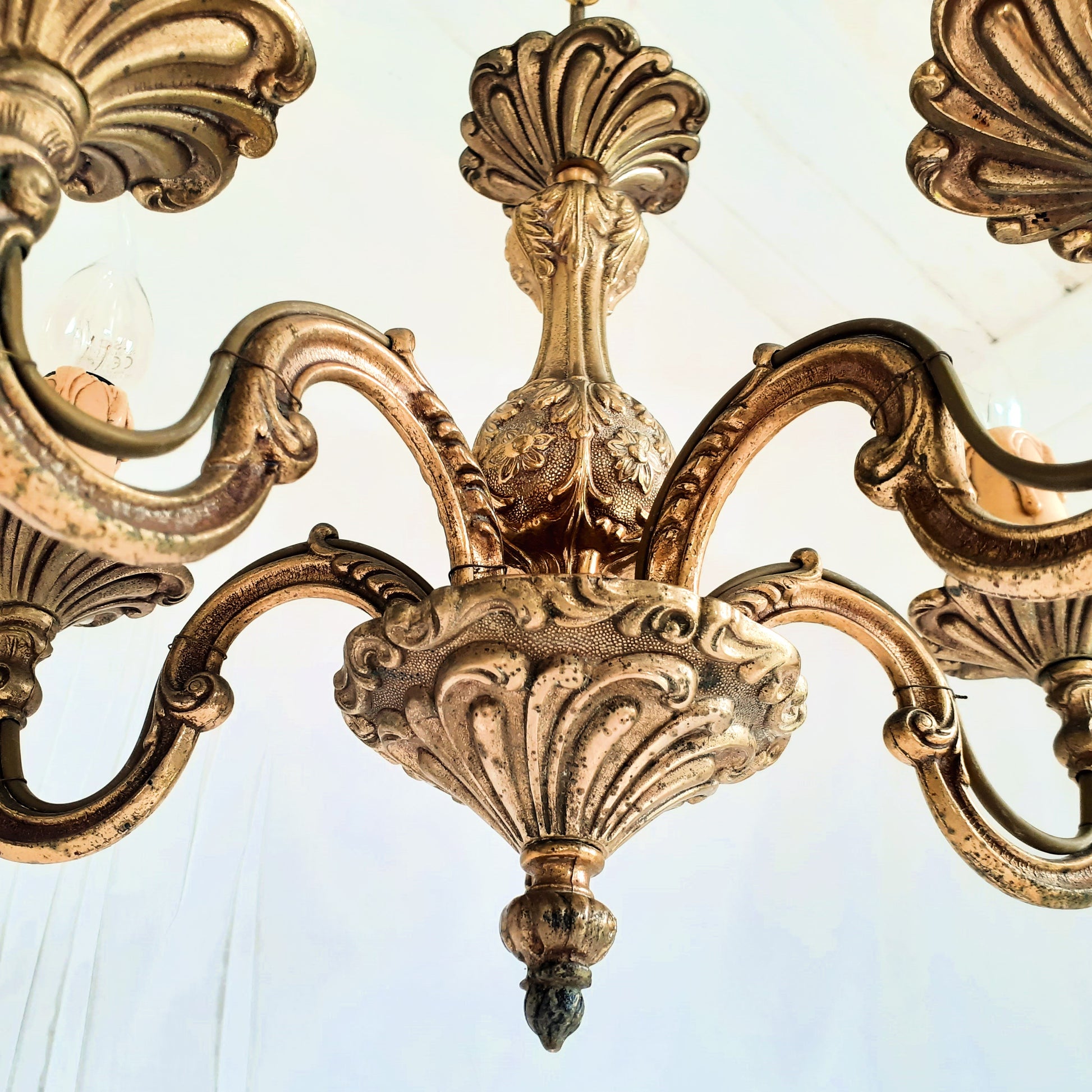 Antique, Heavy, Bronze 5 Arm Chandelier from Tiggy & Pip - Just €320! Shop now at Tiggy and Pip