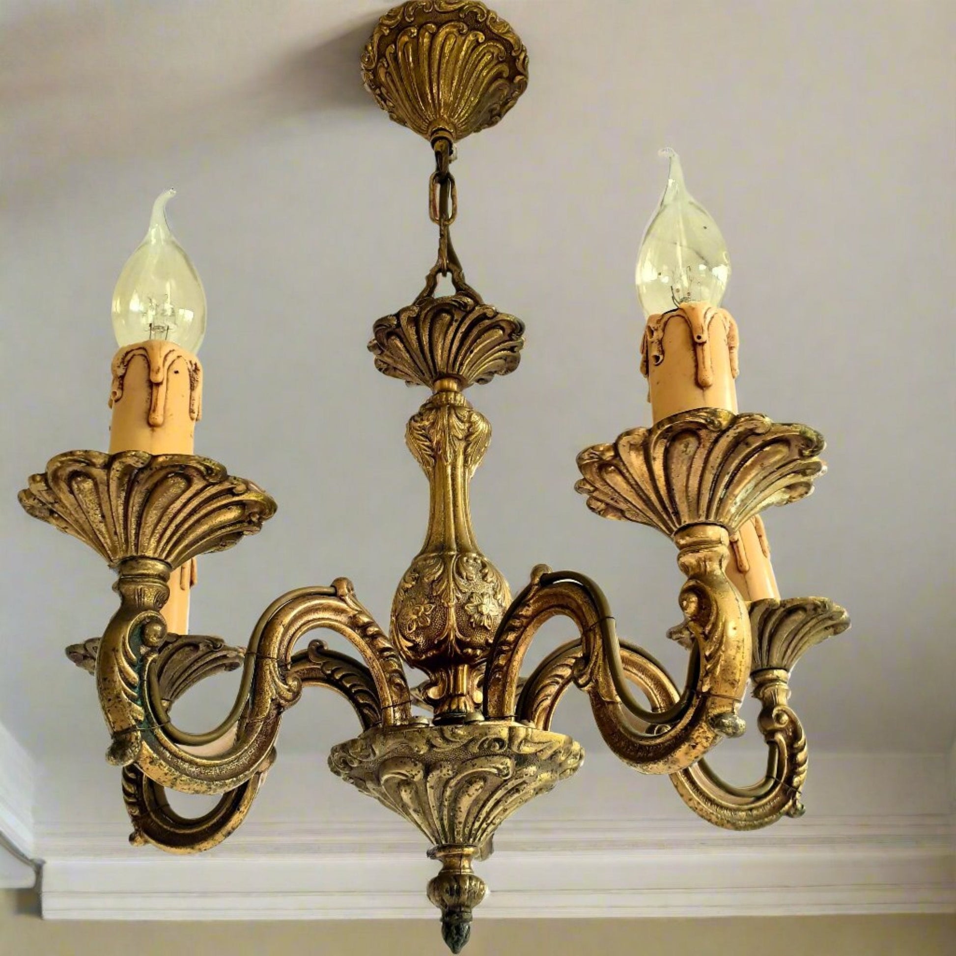 Antique, Heavy, Bronze 5 Arm Chandelier from Tiggy & Pip - Just €320! Shop now at Tiggy and Pip