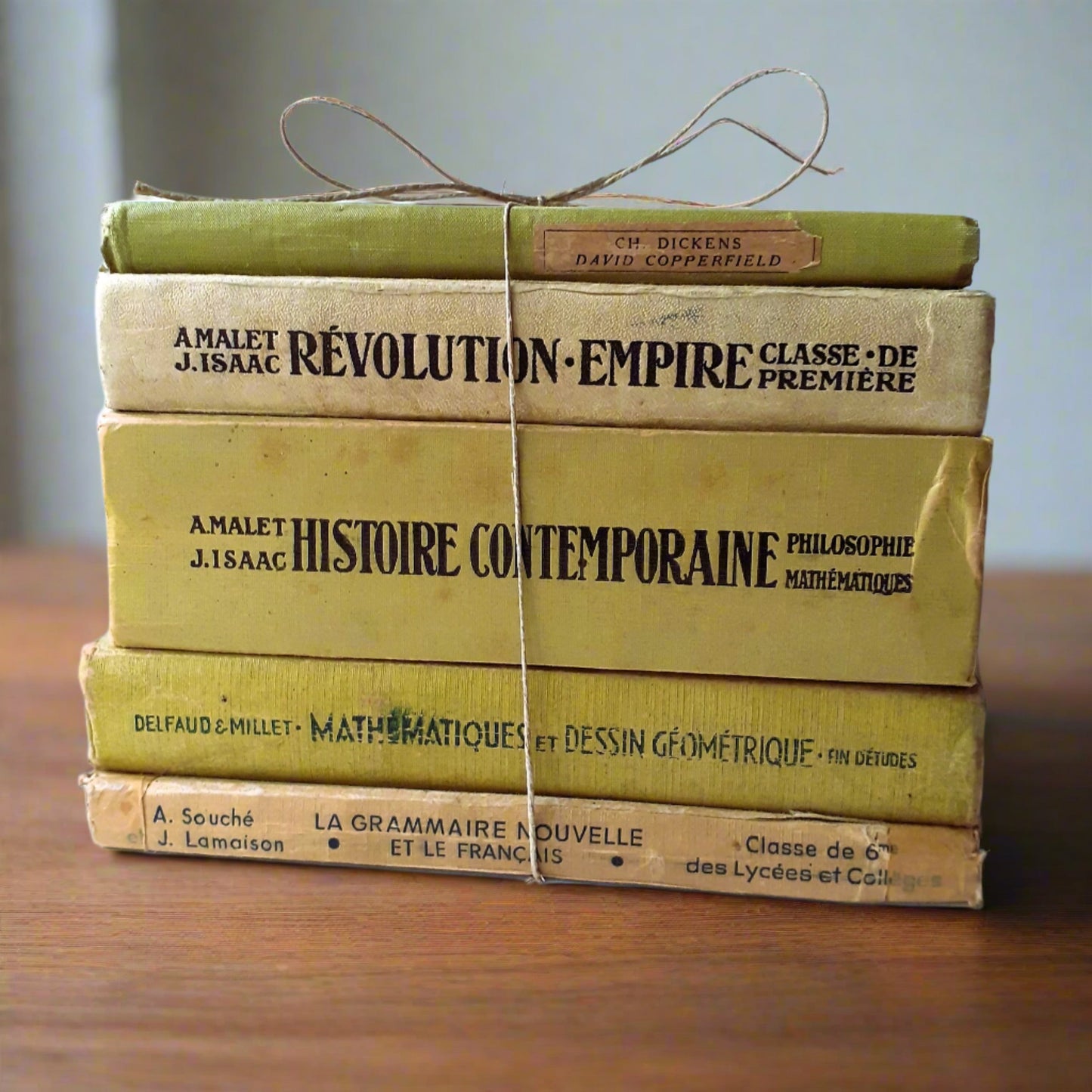 Lime Green Book Stack of French School Books from Tiggy & Pip - Just €130! Shop now at Tiggy and Pip