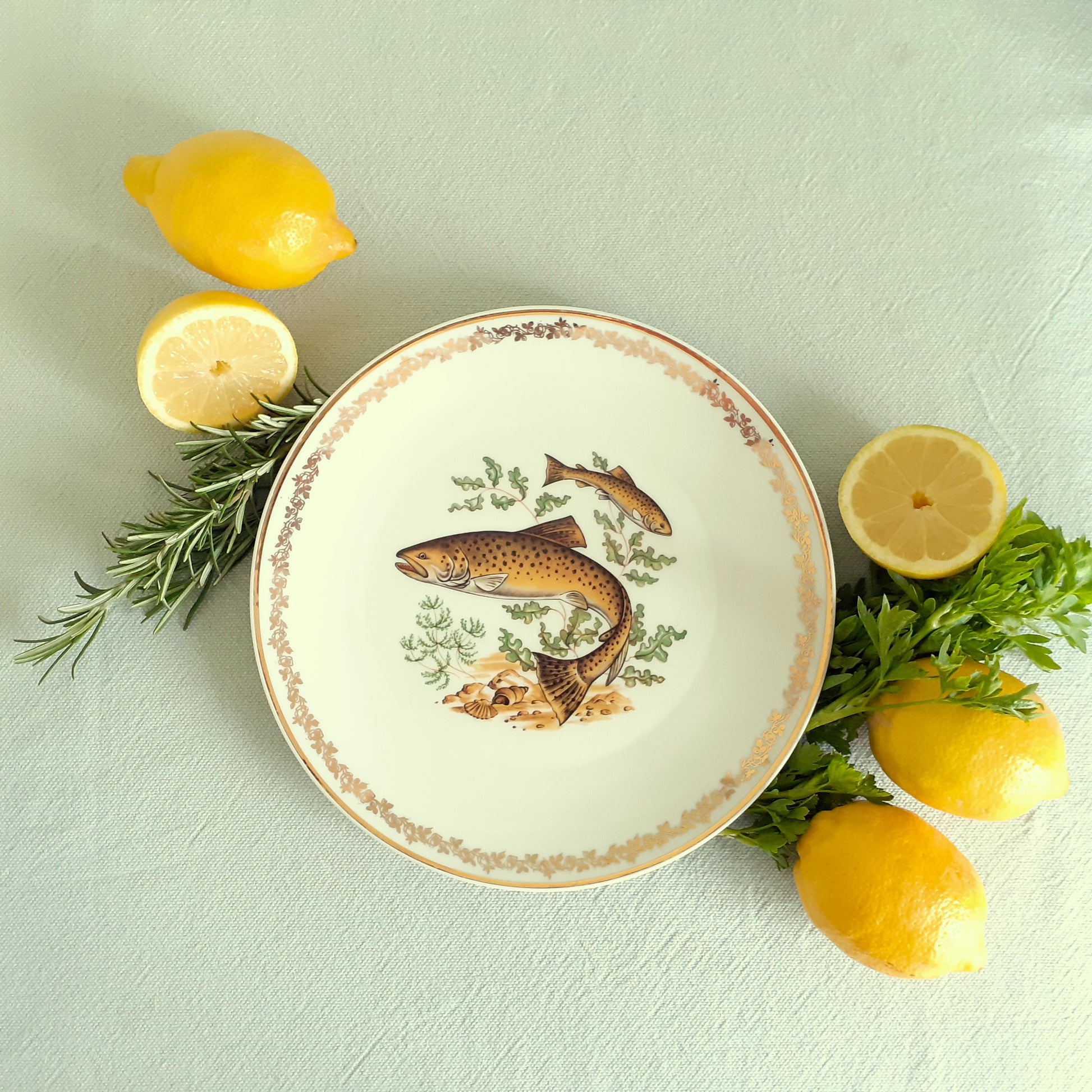 EIGHT Limoges Fish Plates and Platter from Tiggy & Pip - Just €225! Shop now at Tiggy and Pip