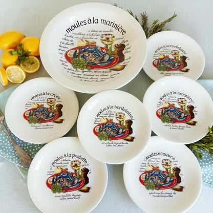 Six Plates for Moules with Large Serving Dish from Tiggy & Pip - Just €180! Shop now at Tiggy and Pip