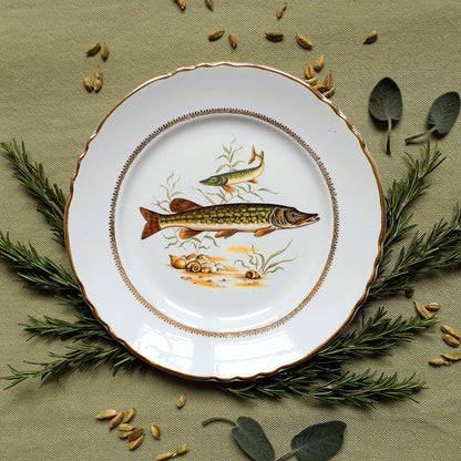 Six Vintage Fish Plates by Moulin des Loups from Tiggy and Pip - Just €168! Shop now at Tiggy and Pip